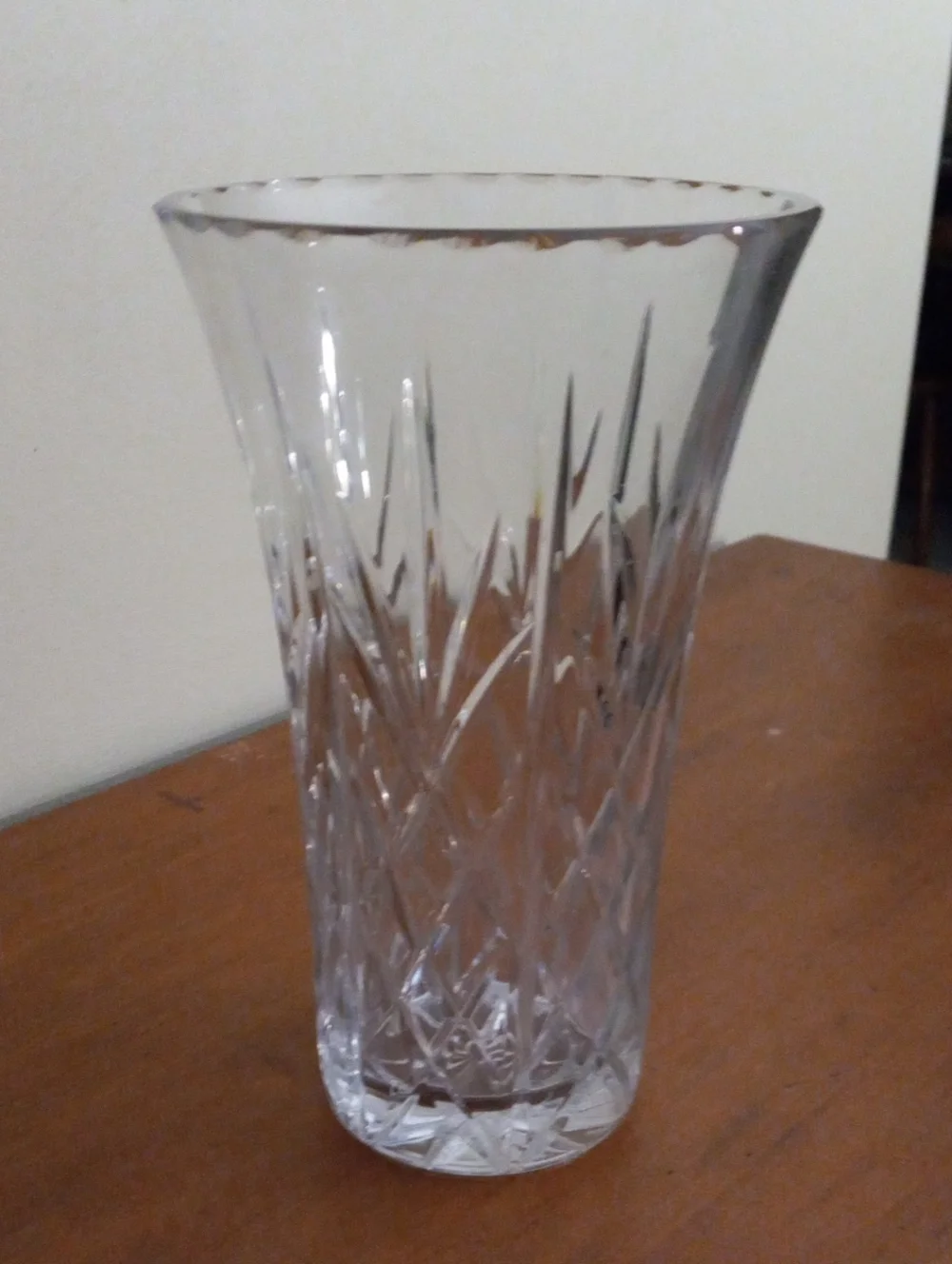 Vintage Royal Gallery 24% Lead Crystal Flared Flower Vase Croatia